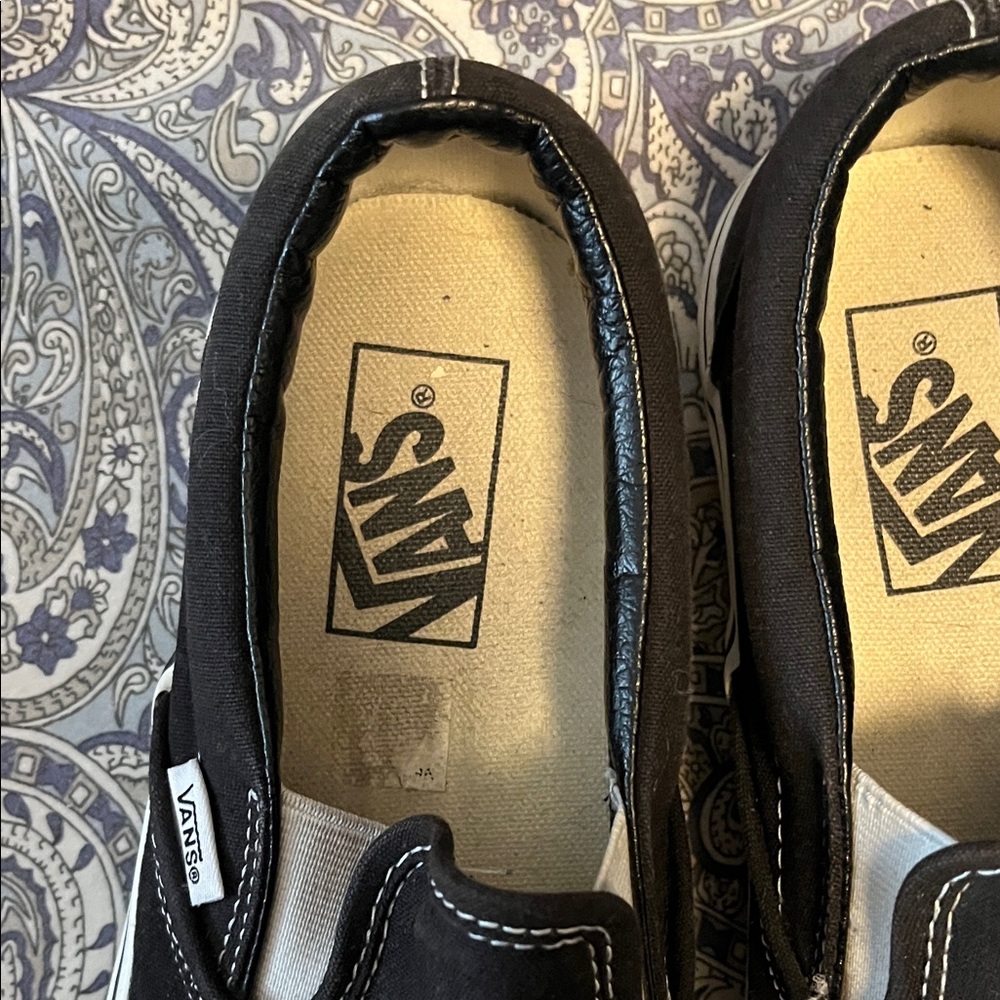 Vans Black Canvas Slip-Ons - Picture 2 of 4